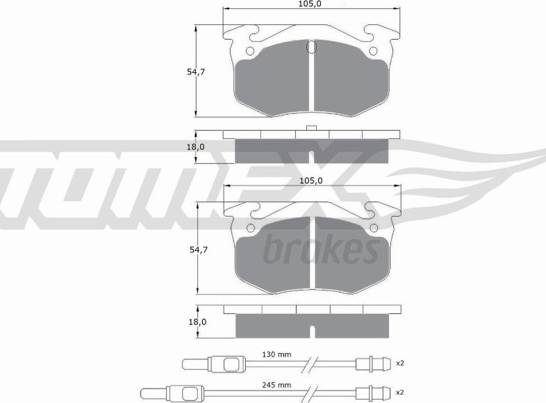 TOMEX brakes TX 10-511 - Əyləc altlığı dəsti, əyləc diski furqanavto.az