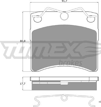 TOMEX brakes TX 10-64 - Əyləc altlığı dəsti, əyləc diski furqanavto.az