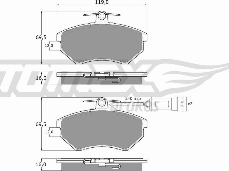 TOMEX brakes TX 10-631 - Əyləc altlığı dəsti, əyləc diski furqanavto.az