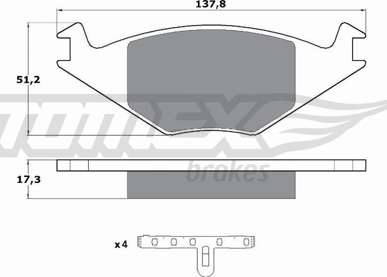 TOMEX brakes TX 10-15 - Əyləc altlığı dəsti, əyləc diski furqanavto.az