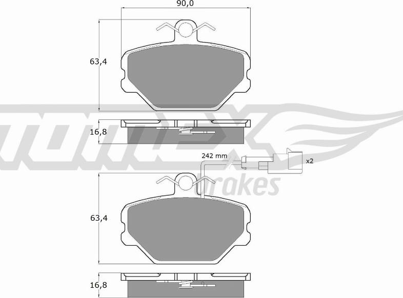 TOMEX brakes TX 10-392 - Əyləc altlığı dəsti, əyləc diski furqanavto.az