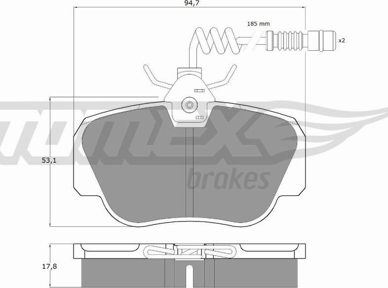 TOMEX brakes TX 10-381 - Əyləc altlığı dəsti, əyləc diski furqanavto.az