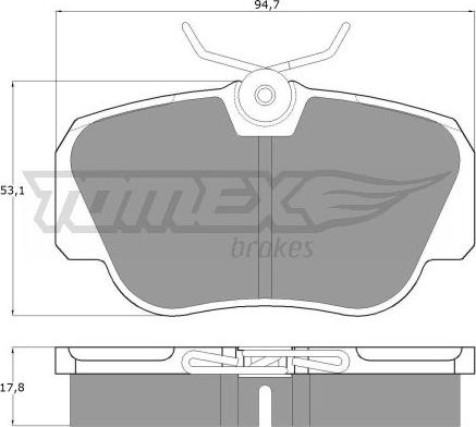 TOMEX brakes TX 10-38 - Əyləc altlığı dəsti, əyləc diski furqanavto.az