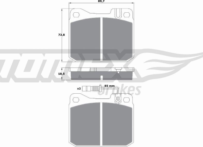 TOMEX brakes TX 10-225 - Əyləc altlığı dəsti, əyləc diski furqanavto.az