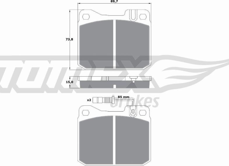 TOMEX brakes TX 10-221 - Əyləc altlığı dəsti, əyləc diski furqanavto.az