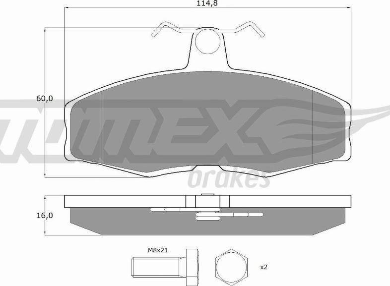 TOMEX brakes TX 10-272 - Əyləc altlığı dəsti, əyləc diski furqanavto.az