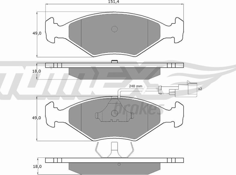 TOMEX brakes TX 10-791 - Əyləc altlığı dəsti, əyləc diski furqanavto.az