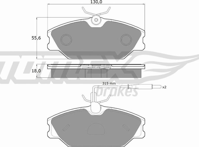 TOMEX brakes TX 10-76 - Əyləc altlığı dəsti, əyləc diski furqanavto.az