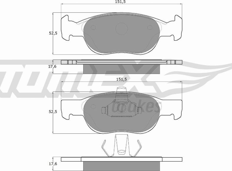 TOMEX brakes TX 10-71 - Əyləc altlığı dəsti, əyləc diski furqanavto.az