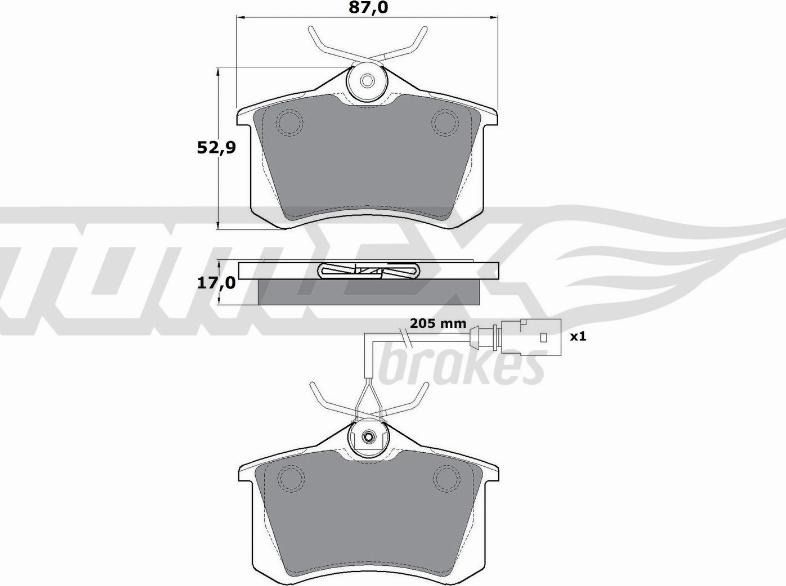 TOMEX brakes TX 10-782 - Əyləc altlığı dəsti, əyləc diski furqanavto.az