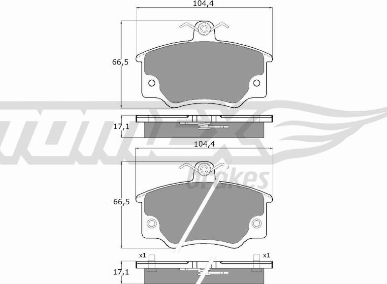 TOMEX brakes TX 10-73 - Əyləc altlığı dəsti, əyləc diski furqanavto.az