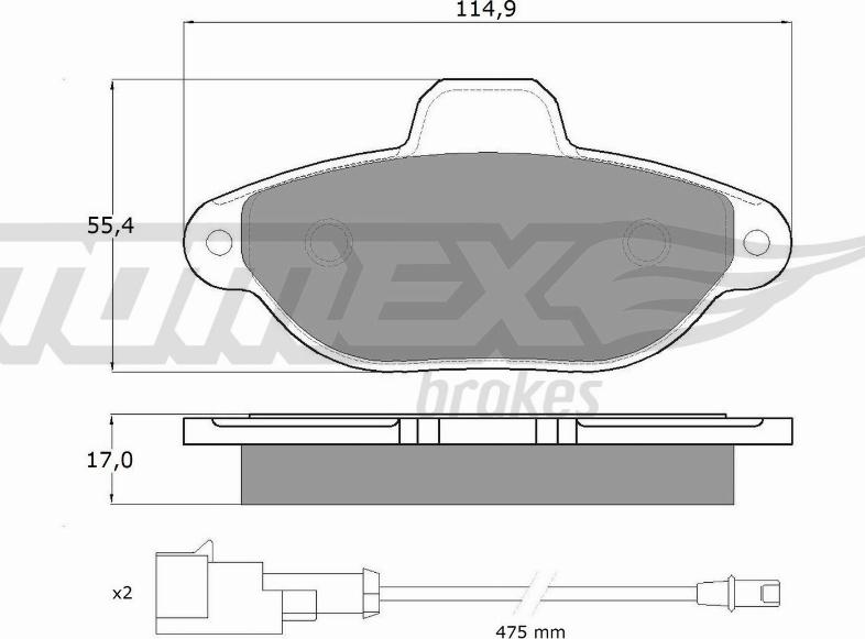 TOMEX brakes TX 10-721 - Əyləc altlığı dəsti, əyləc diski furqanavto.az