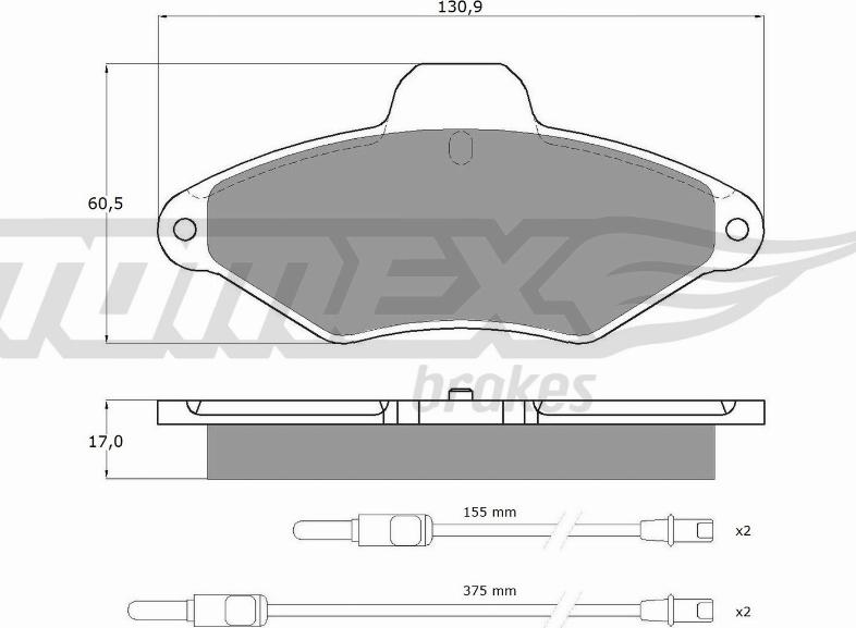 TOMEX brakes TX 11-90 - Əyləc altlığı dəsti, əyləc diski furqanavto.az