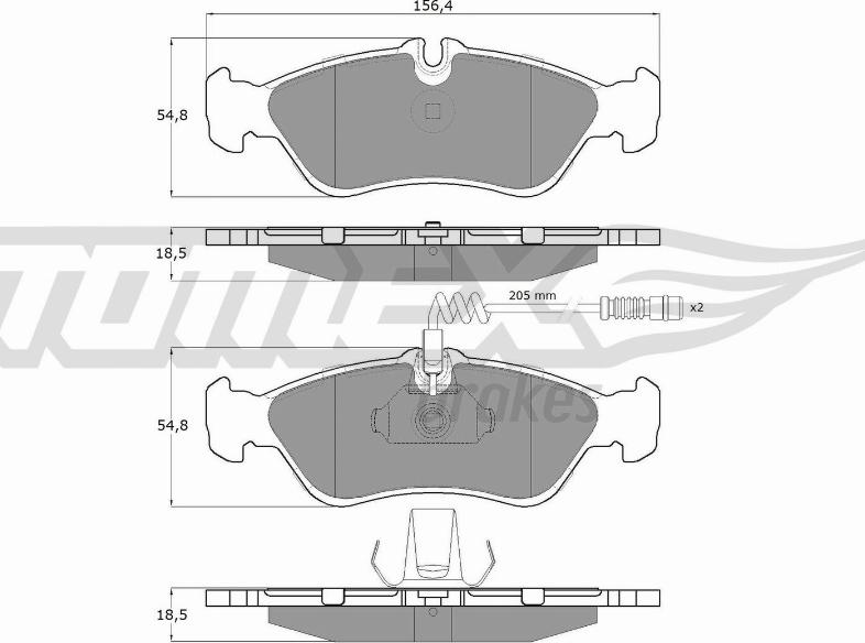 TOMEX brakes TX 11-491 - Əyləc altlığı dəsti, əyləc diski furqanavto.az