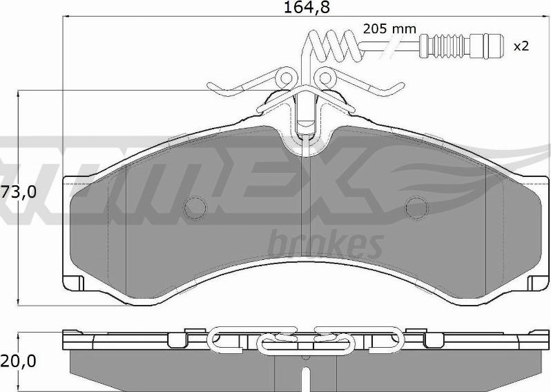 TOMEX brakes TX 11-481 - Əyləc altlığı dəsti, əyləc diski furqanavto.az