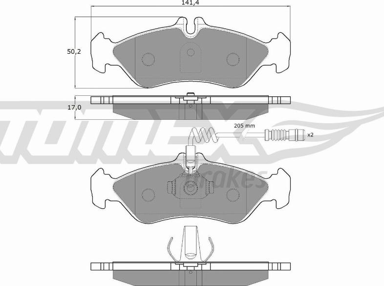 TOMEX brakes TX 11-501 - Əyləc altlığı dəsti, əyləc diski furqanavto.az