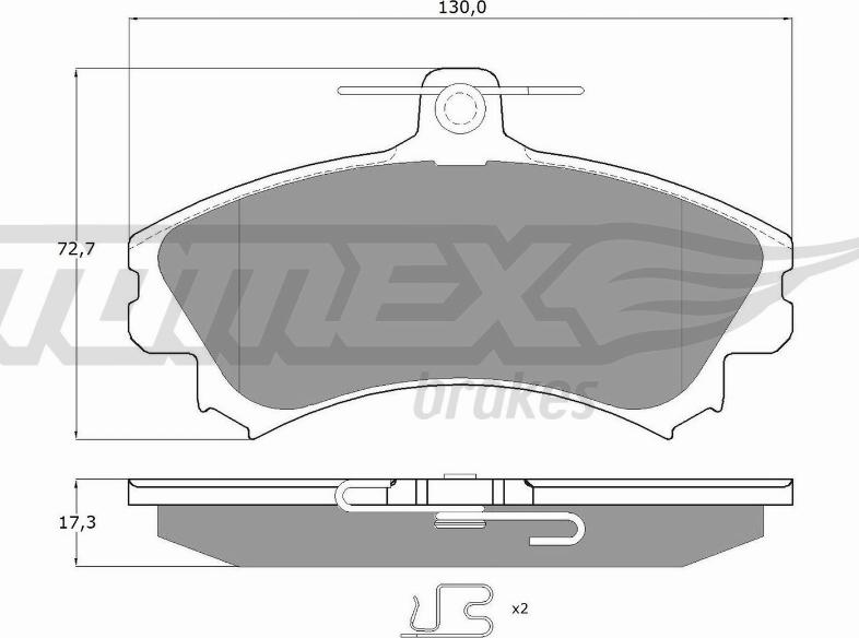 TOMEX brakes TX 11-521 - Əyləc altlığı dəsti, əyləc diski furqanavto.az