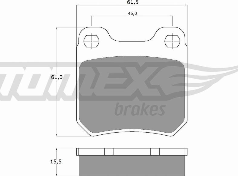 TOMEX brakes TX 11-60 - Əyləc altlığı dəsti, əyləc diski furqanavto.az