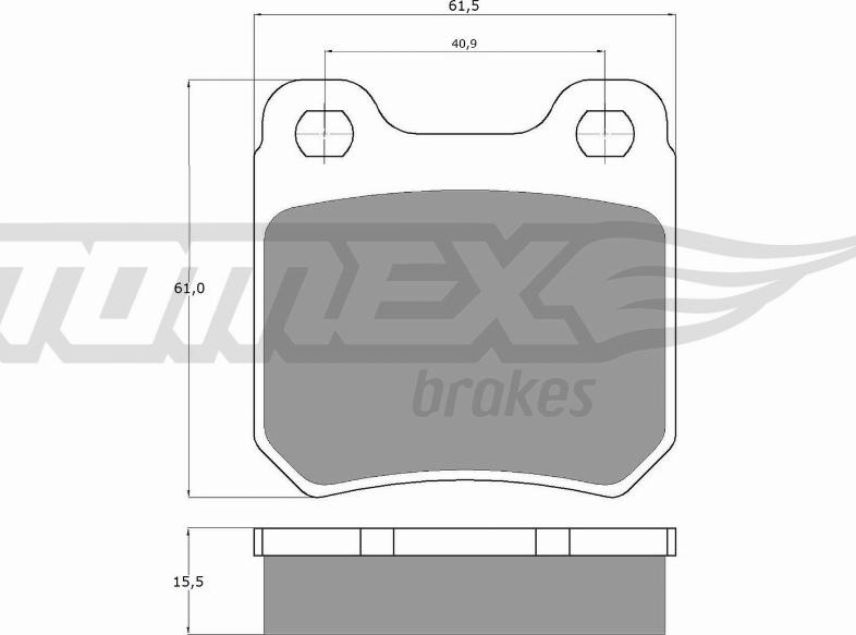 TOMEX brakes TX 11-61 - Əyləc altlığı dəsti, əyləc diski furqanavto.az