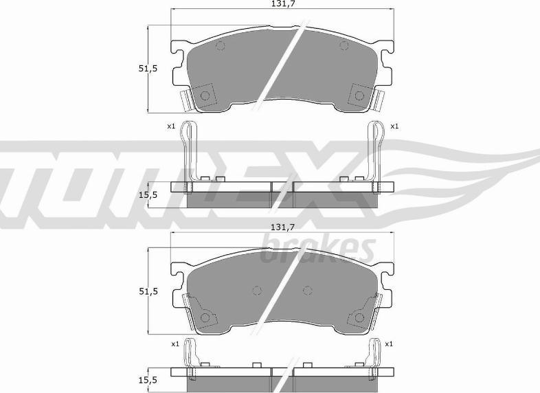 TOMEX brakes TX 11-02 - Əyləc altlığı dəsti, əyləc diski furqanavto.az