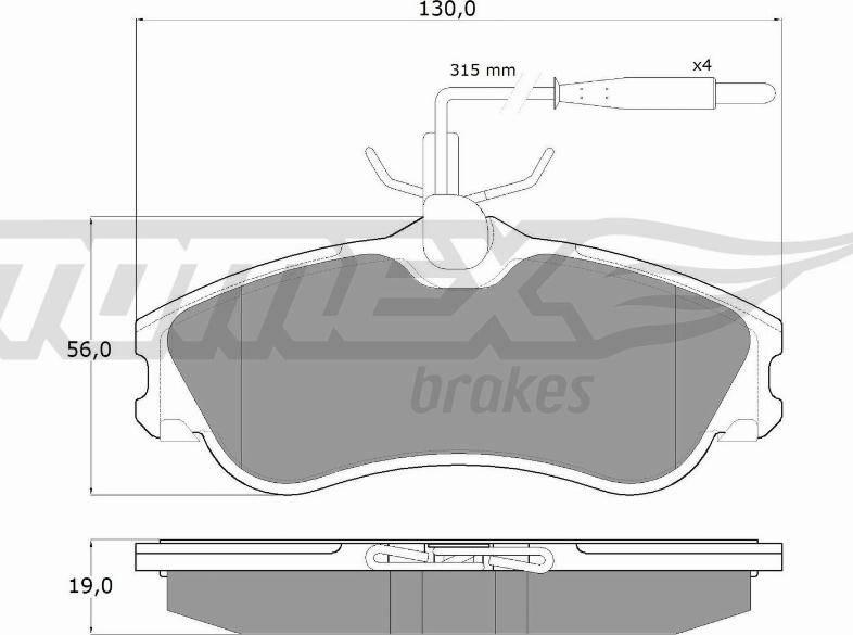 TOMEX brakes TX 11-12 - Əyləc altlığı dəsti, əyləc diski furqanavto.az