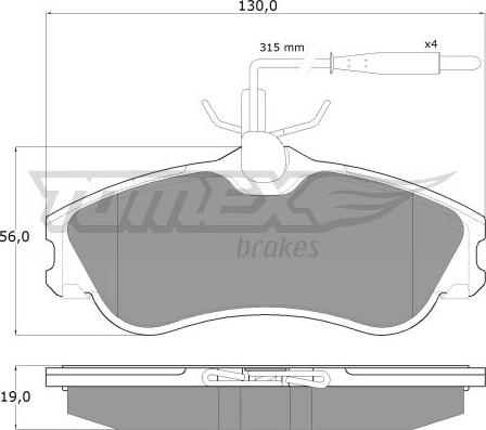 TOMEX brakes TX 11-12 - Əyləc altlığı dəsti, əyləc diski furqanavto.az