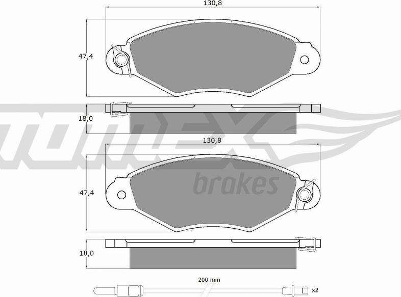 TOMEX brakes TX 11-751 - Əyləc altlığı dəsti, əyləc diski furqanavto.az