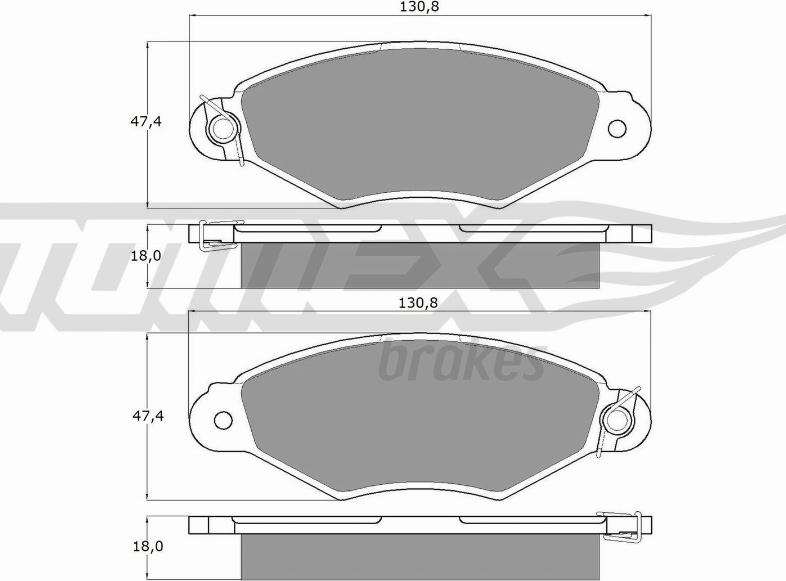 TOMEX brakes TX 11-75 - Əyləc altlığı dəsti, əyləc diski furqanavto.az