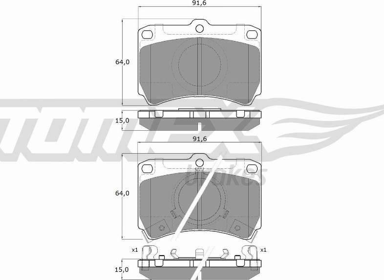 TOMEX brakes TX 11-77 - Əyləc altlığı dəsti, əyləc diski furqanavto.az