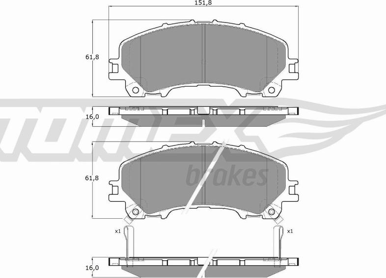 TOMEX brakes TX 18-99 - Əyləc altlığı dəsti, əyləc diski furqanavto.az