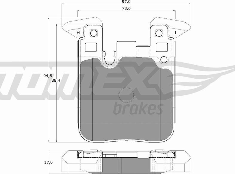 TOMEX brakes TX 18-47 - Əyləc altlığı dəsti, əyləc diski furqanavto.az