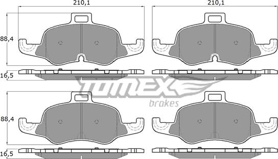 TOMEX brakes TX 18-61 - Əyləc altlığı dəsti, əyləc diski furqanavto.az