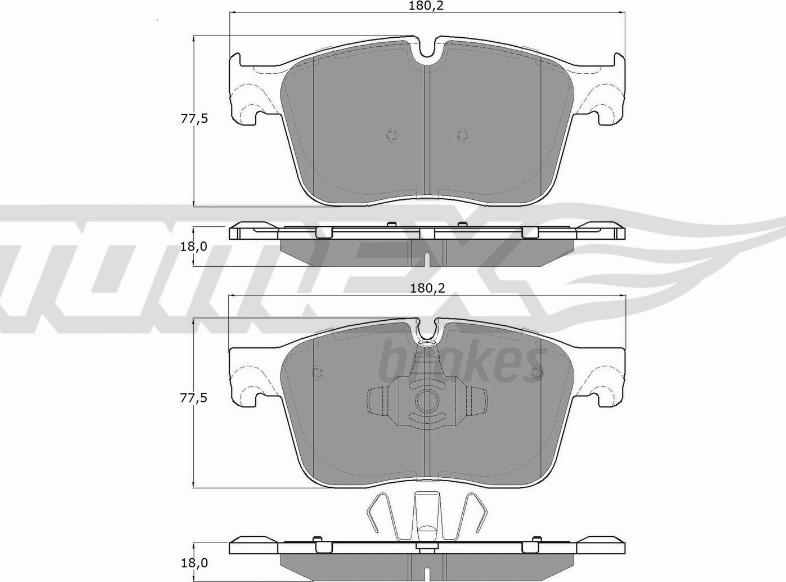 TOMEX brakes TX 18-84 - Əyləc altlığı dəsti, əyləc diski furqanavto.az