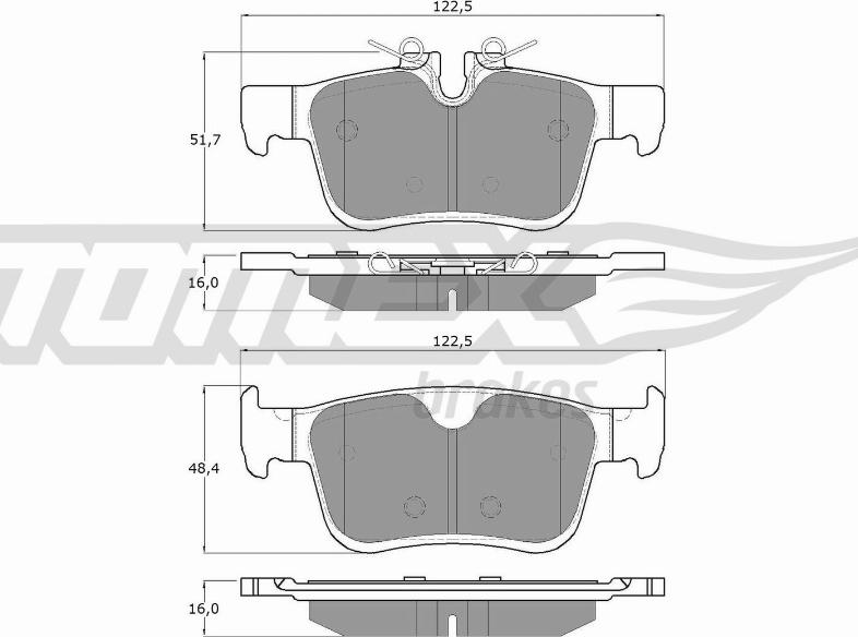 TOMEX brakes TX 18-87 - Əyləc altlığı dəsti, əyləc diski furqanavto.az