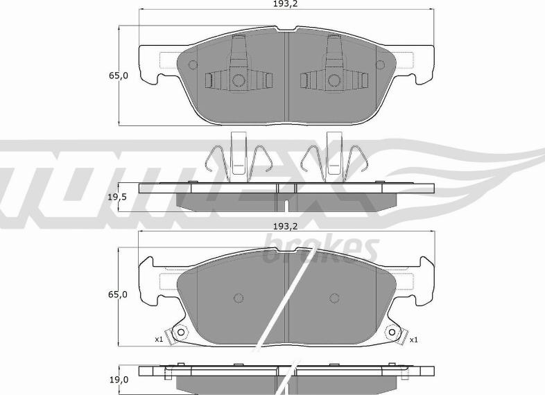 TOMEX brakes TX 18-39 - Əyləc altlığı dəsti, əyləc diski furqanavto.az