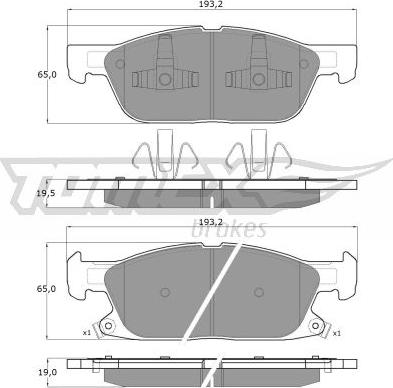 TOMEX brakes TX 18-39 - Əyləc altlığı dəsti, əyləc diski furqanavto.az