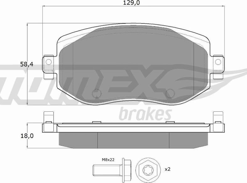 TOMEX brakes TX 18-33 - Əyləc altlığı dəsti, əyləc diski furqanavto.az