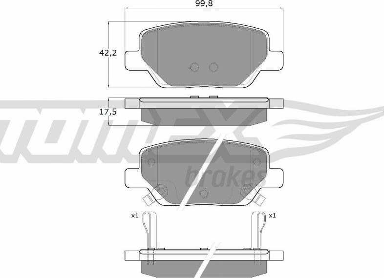 TOMEX brakes TX 18-20 - Əyləc altlığı dəsti, əyləc diski furqanavto.az