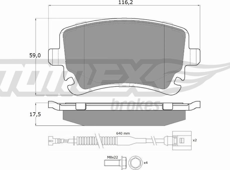 TOMEX brakes TX 13-962 - Əyləc altlığı dəsti, əyləc diski furqanavto.az