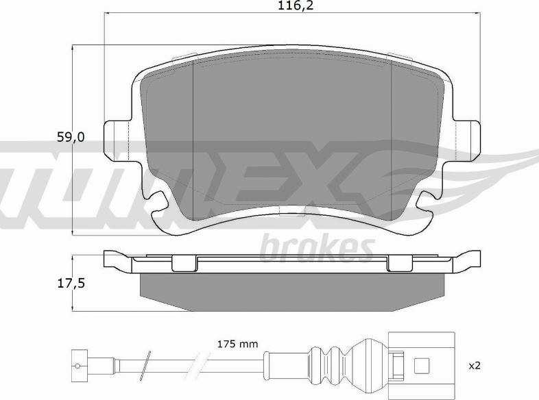 TOMEX brakes TX 13-96 - Əyləc altlığı dəsti, əyləc diski furqanavto.az