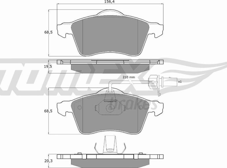 TOMEX brakes TX 13-911 - Əyləc altlığı dəsti, əyləc diski furqanavto.az