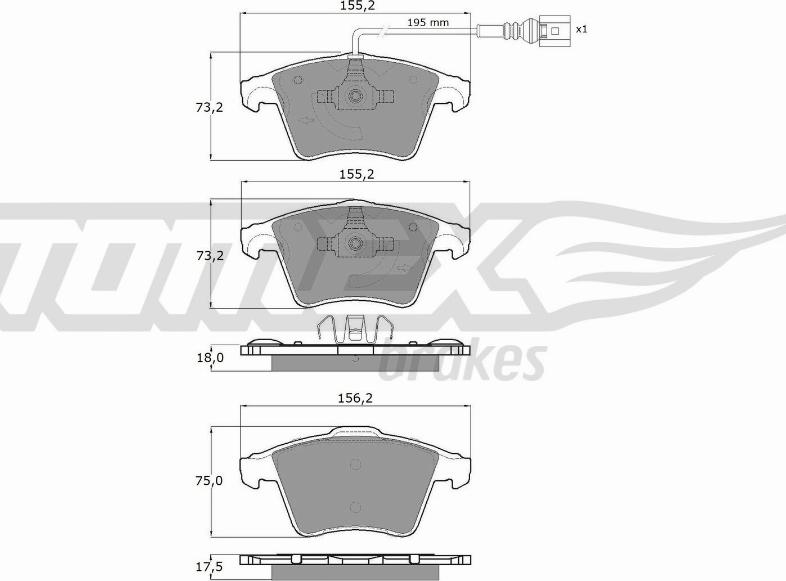 TOMEX brakes TX 13-931 - Əyləc altlığı dəsti, əyləc diski furqanavto.az