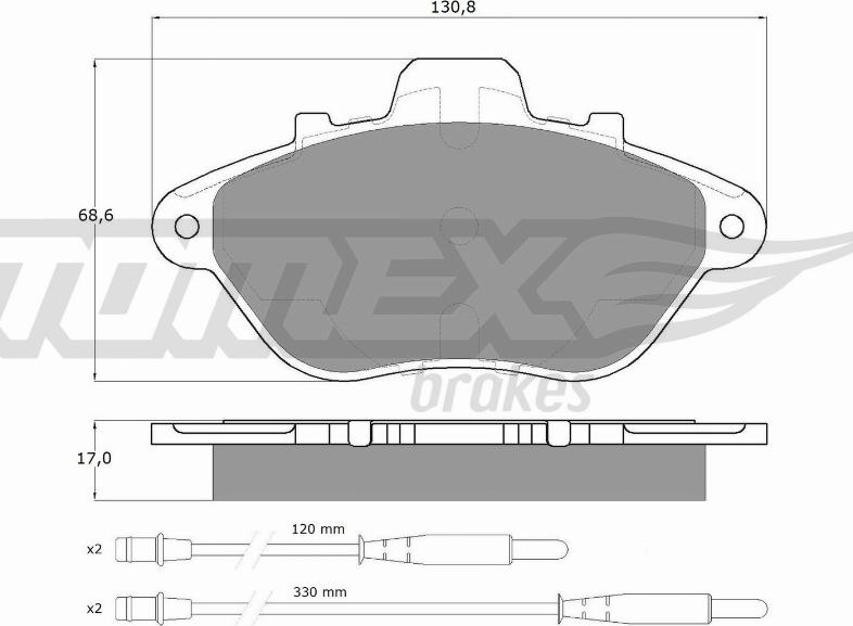 TOMEX brakes TX 13-45 - Əyləc altlığı dəsti, əyləc diski furqanavto.az