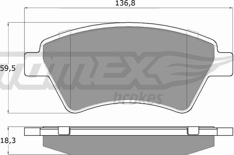 TOMEX brakes TX 13-54 - Əyləc altlığı dəsti, əyləc diski furqanavto.az