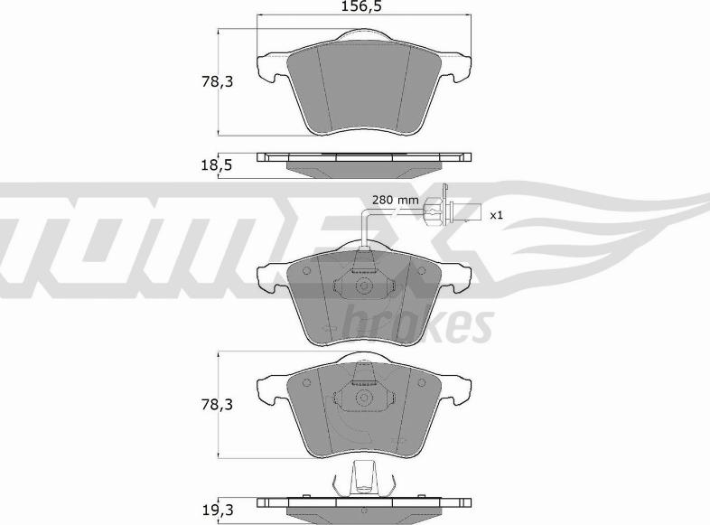 TOMEX brakes TX 13-58 - Əyləc altlığı dəsti, əyləc diski furqanavto.az