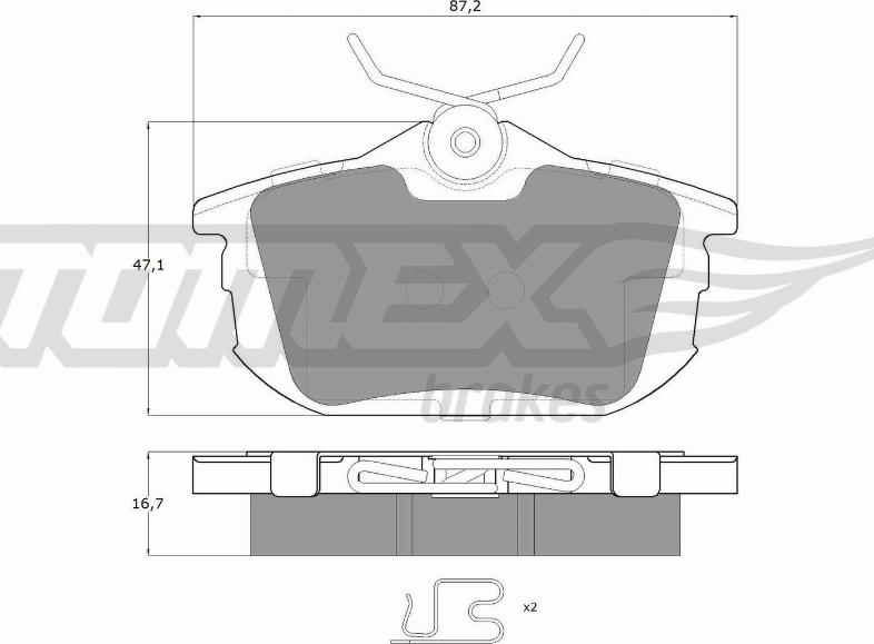 TOMEX brakes TX 13-07 - Əyləc altlığı dəsti, əyləc diski furqanavto.az