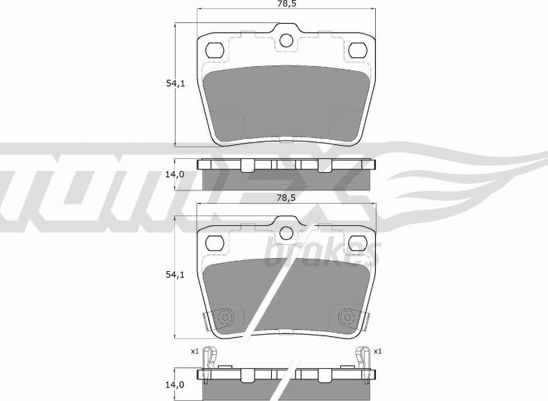 TOMEX brakes TX 13-86 - Əyləc altlığı dəsti, əyləc diski furqanavto.az