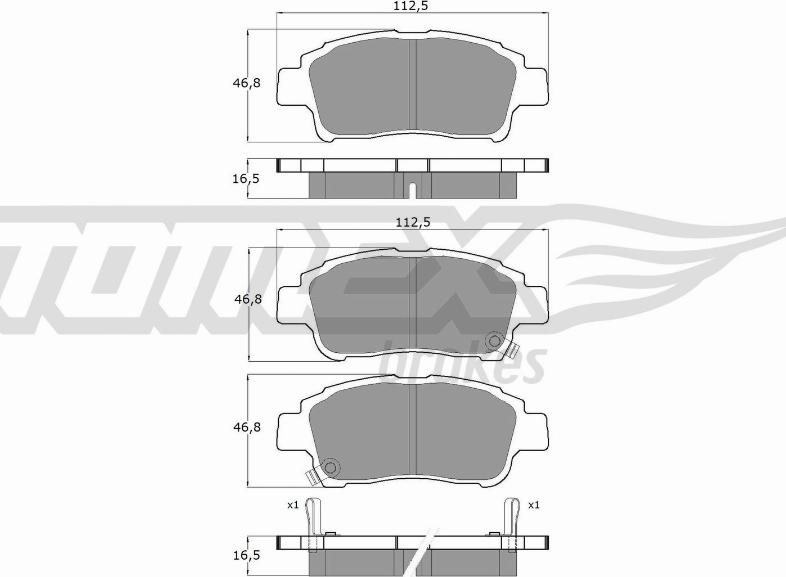 TOMEX brakes TX 13-87 - Əyləc altlığı dəsti, əyləc diski furqanavto.az