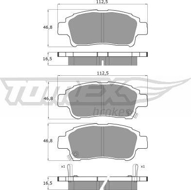 TOMEX brakes TX 13-87 - Əyləc altlığı dəsti, əyləc diski furqanavto.az