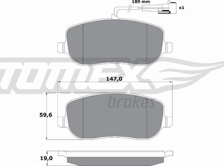 TOMEX brakes TX 13-341 - Əyləc altlığı dəsti, əyləc diski furqanavto.az